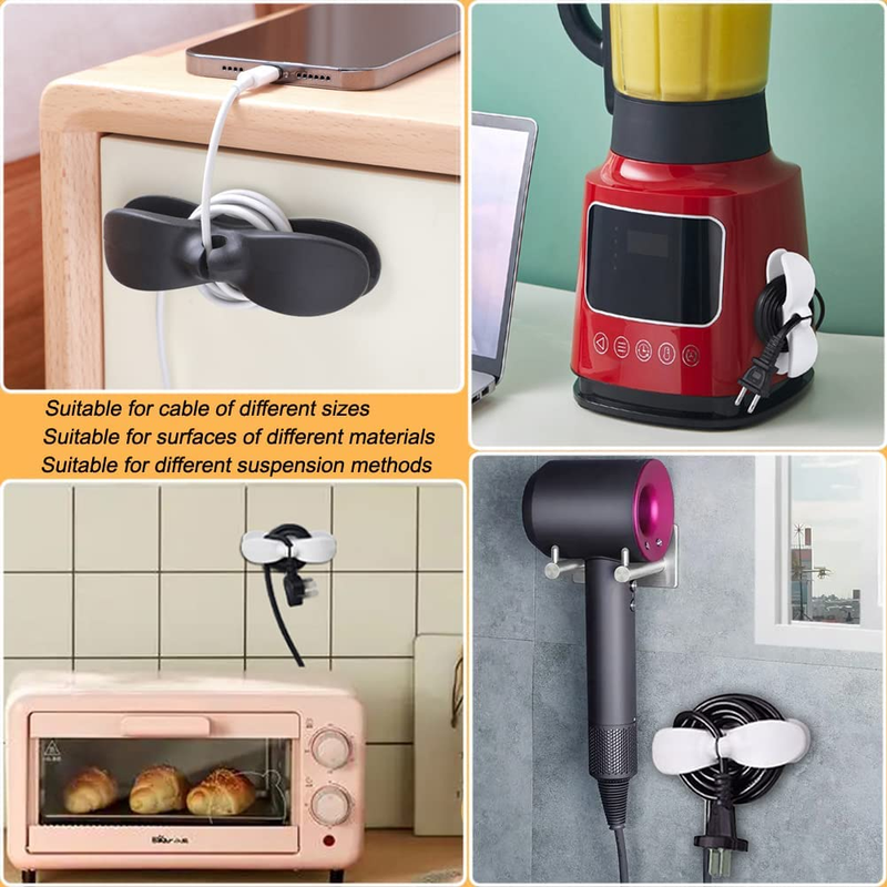 Appliance Cord Organizer Silicone Cord Wrap Stick On Cable Holder Kitchen (10)