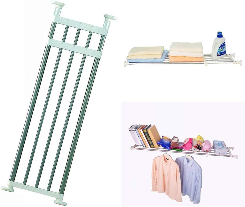Expandable Closet Shelf Tension Organizer Heavy Duty Adjustable Storage Rack