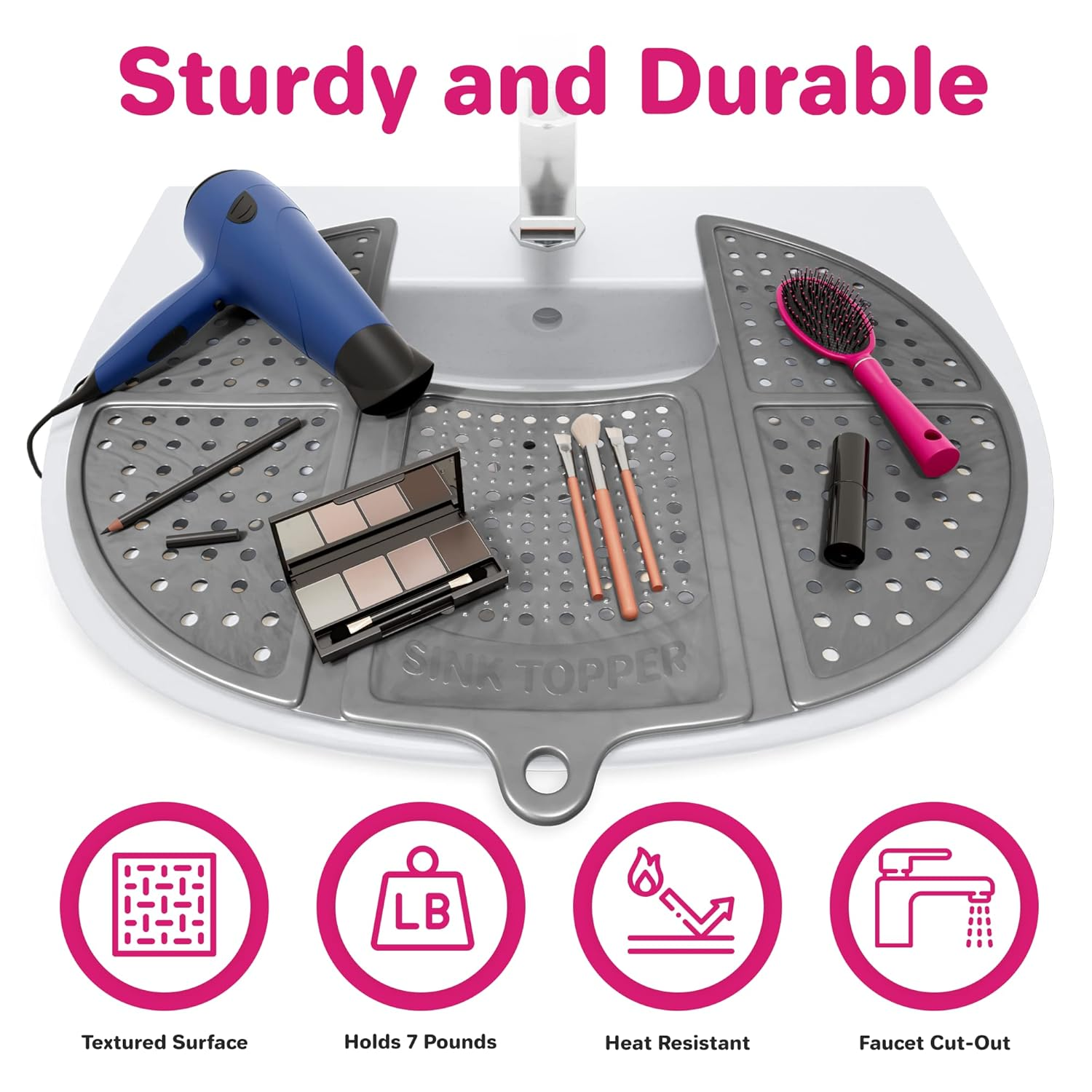 Foldable Sink Topper Silicone Heat Resistant Mat Bathroom Counter Organizer (3)