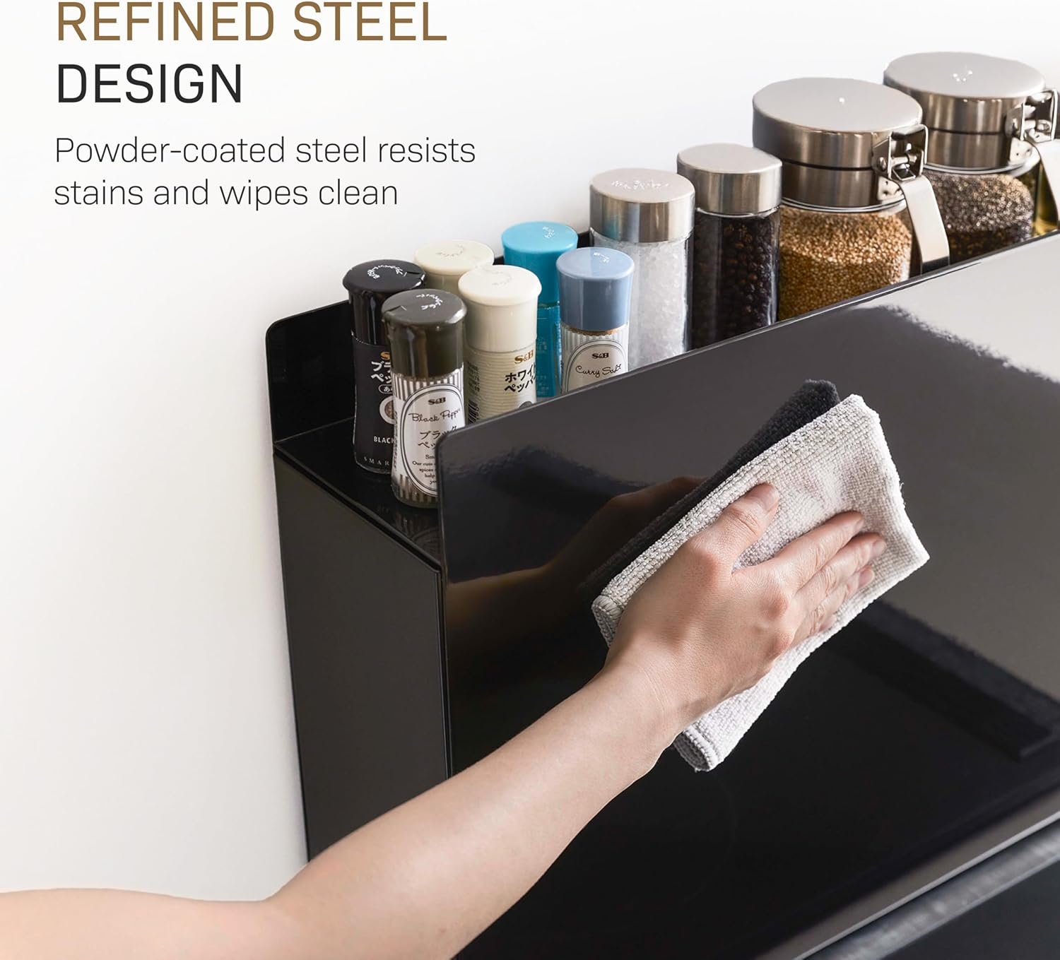 Pull Out Spice Rack Countertop Organizer with Hidden Drawer Shelf (6)